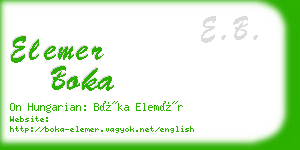 elemer boka business card