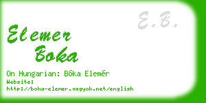 elemer boka business card